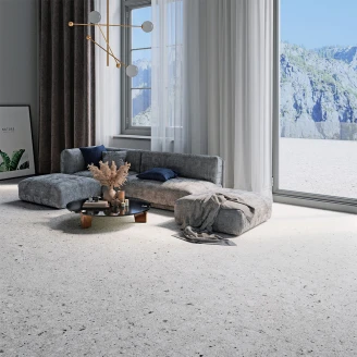 Udendørs Klinker Terrazzo Italia Hvid Mat 61x61 cm Tykkelse 20 mm